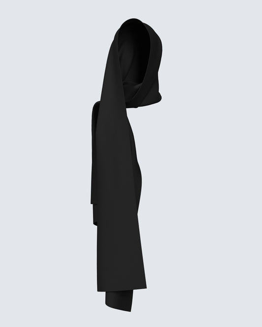 Premium Jersey Hijab - Coal Black - Satinaa Abayas