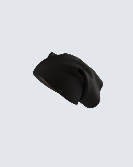 Satin Lined Undercap - Coal Black - Satinaa Abayas